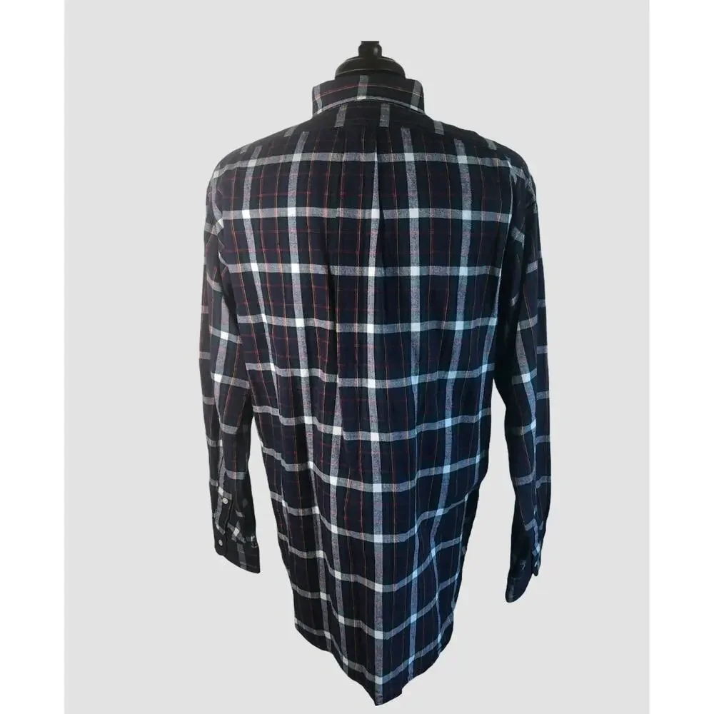 Polo Ralph Lauren Blaire Plaid Button Down Shirt Mens Size Medium Blue Yellow M